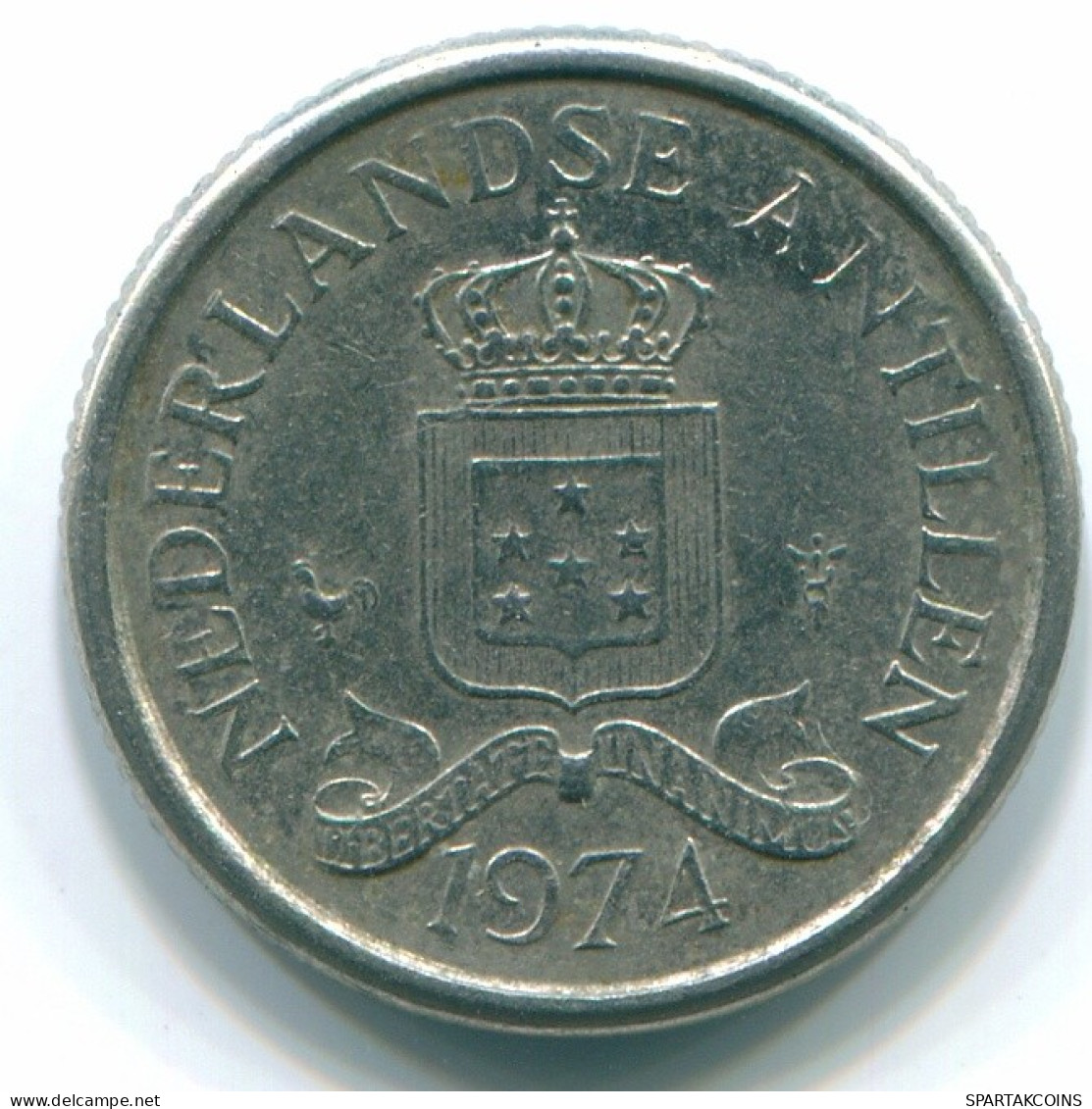 10 CENTS 1971 ANTILLAS NEERLANDESAS Nickel Colonial Moneda #S13413.E.A - Antille Olandesi