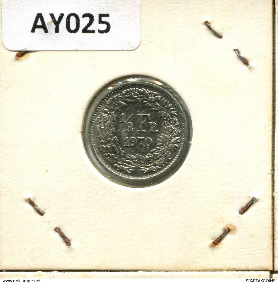 1/2 FRANC 1970 SUISSE SWITZERLAND Pièce #AY025.3.F.A - Andere & Zonder Classificatie