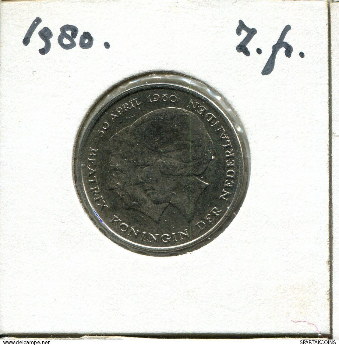 1 GULDEN 1980 NETHERLANDS Coin #AU304.U.A - 1948-1980 : Juliana