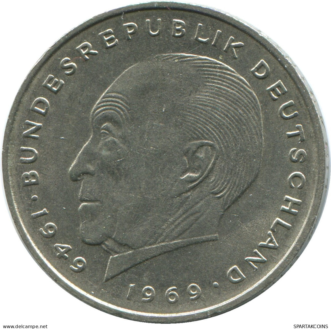 2 DM 1973 F WEST & UNIFIED GERMANY Coin #DE10386.5.U.A - 2 Mark