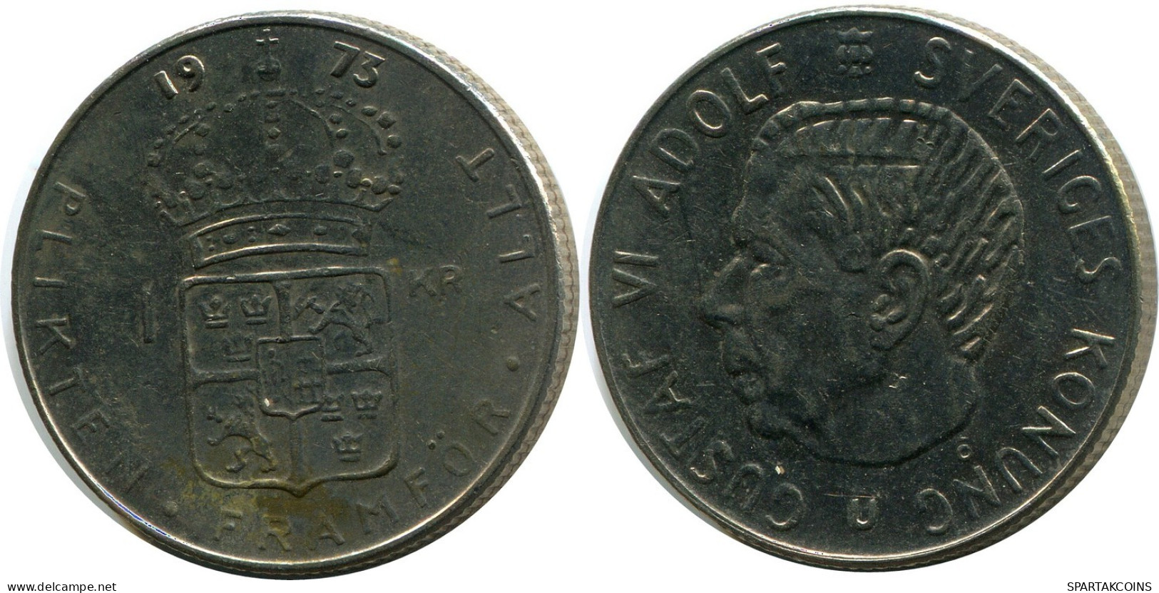 1 KRONA 1973 SWEDEN Gustaf VI Adolf Coin #AZ367.U.A - Schweden