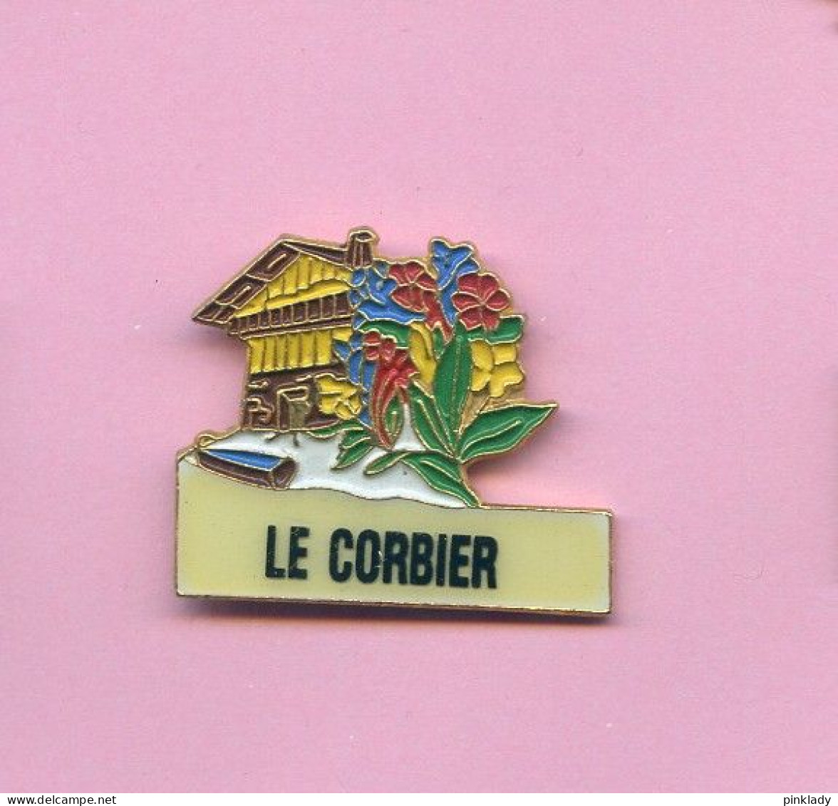 Rare Pins Le Corbier Savoie Chalet Fleur H121 - Villes
