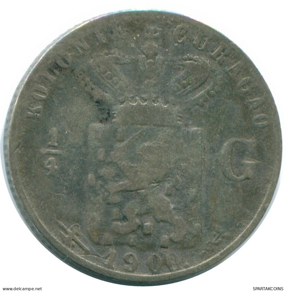 1/4 GULDEN 1900 CURACAO Netherlands SILVER Colonial Coin #NL10477.4.U.A - Curaçao