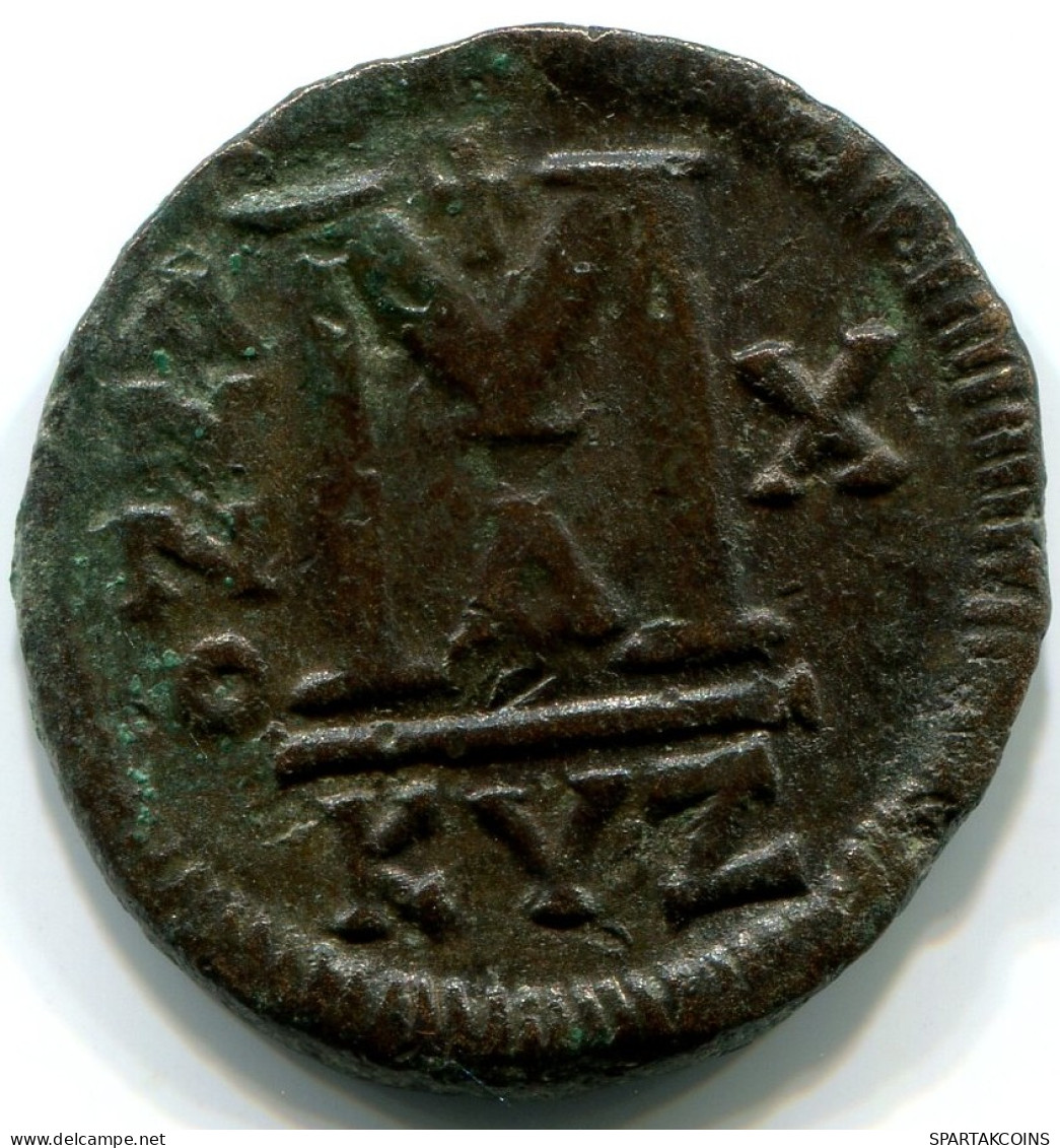 JUSTINII And SOPHIA AE Follis Cyzicus 527AD Large M Mintmark KYZ #ANC12434.75.F.A - Bizantinas