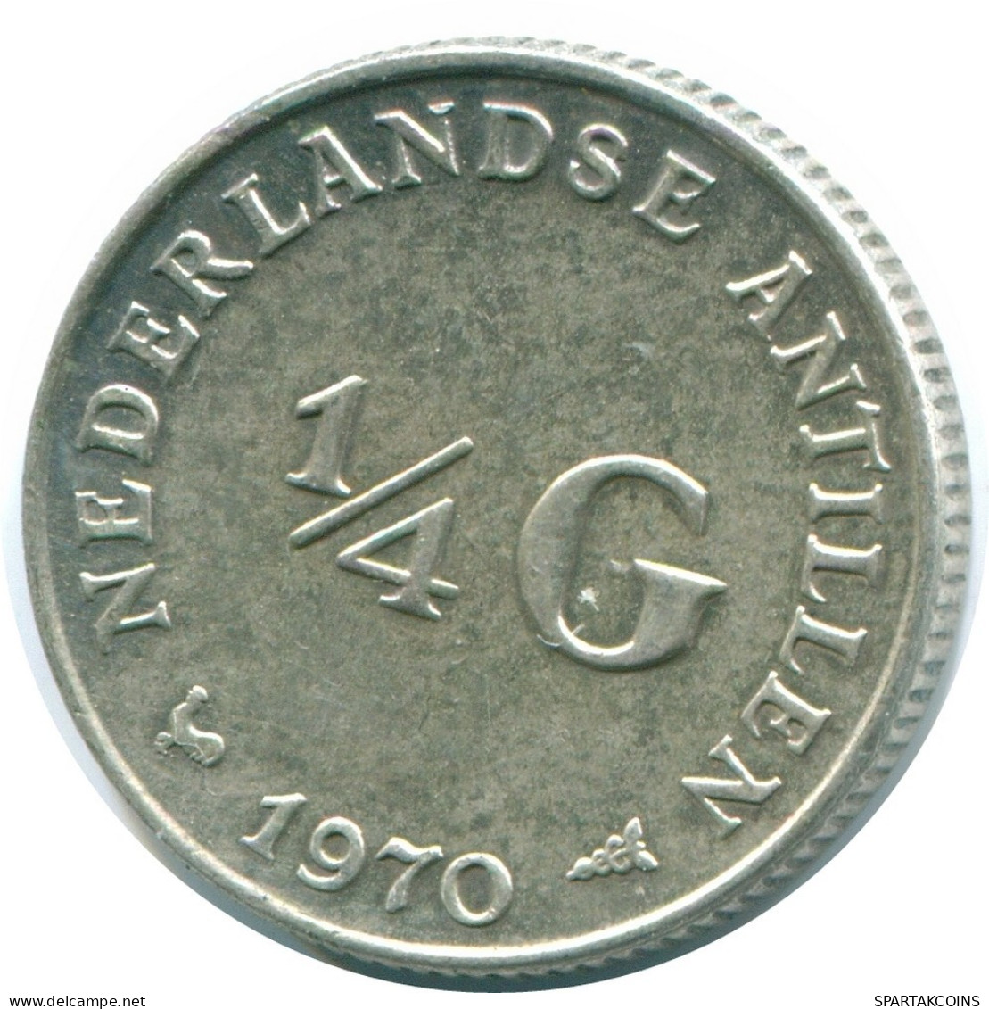 1/4 GULDEN 1970 NETHERLANDS ANTILLES SILVER Colonial Coin #NL11635.4.U.A - Antille Olandesi