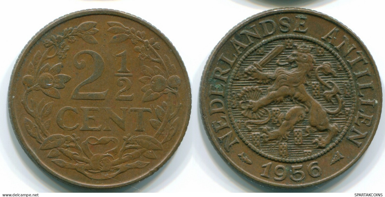2 1/2 CENT 1956 CURACAO NIEDERLANDE Bronze Koloniale Münze #S10186.D.A - Curaçao