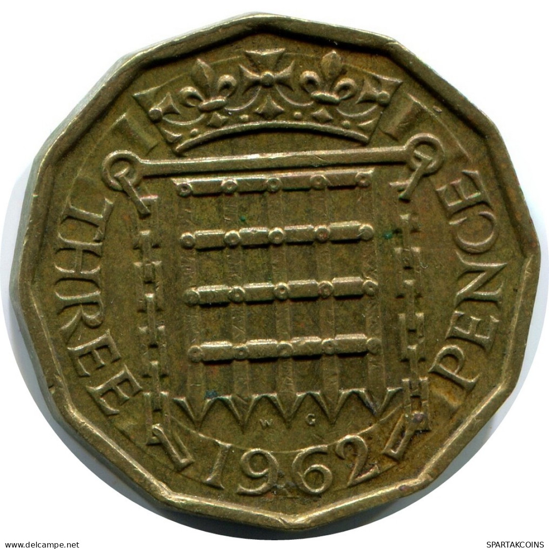 THREEPENCE 1962 UK GREAT BRITAIN Coin #AZ008.U.A - F. 3 Pence