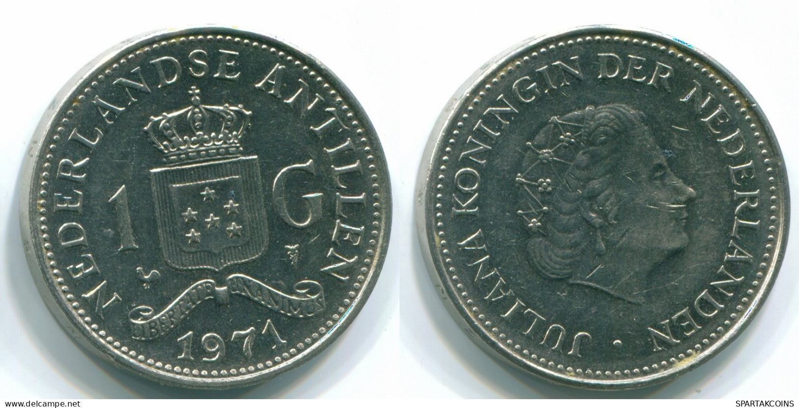 1 GULDEN 1971 ANTILLAS NEERLANDESAS Nickel Colonial Moneda #S11962.E.A - Niederländische Antillen