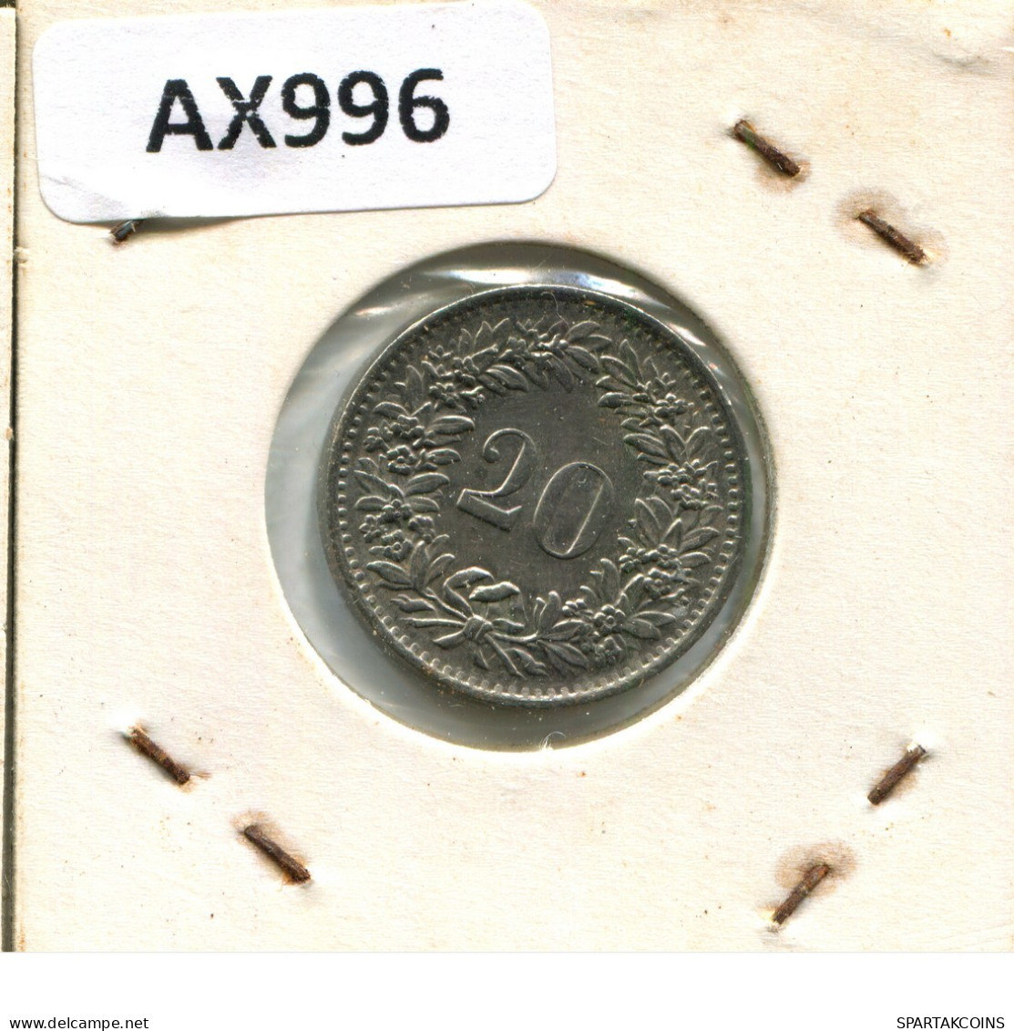 20 RAPPEN 1970 SCHWEIZ SWITZERLAND Münze #AX996.3.D.A - Other & Unclassified