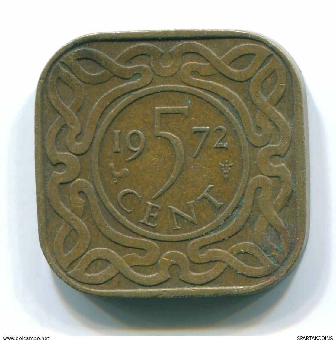 5 CENTS 1972 SURINAM NIEDERLANDE Nickel-Brass Koloniale Münze #S13043.D.A - Surinam 1975 - ...