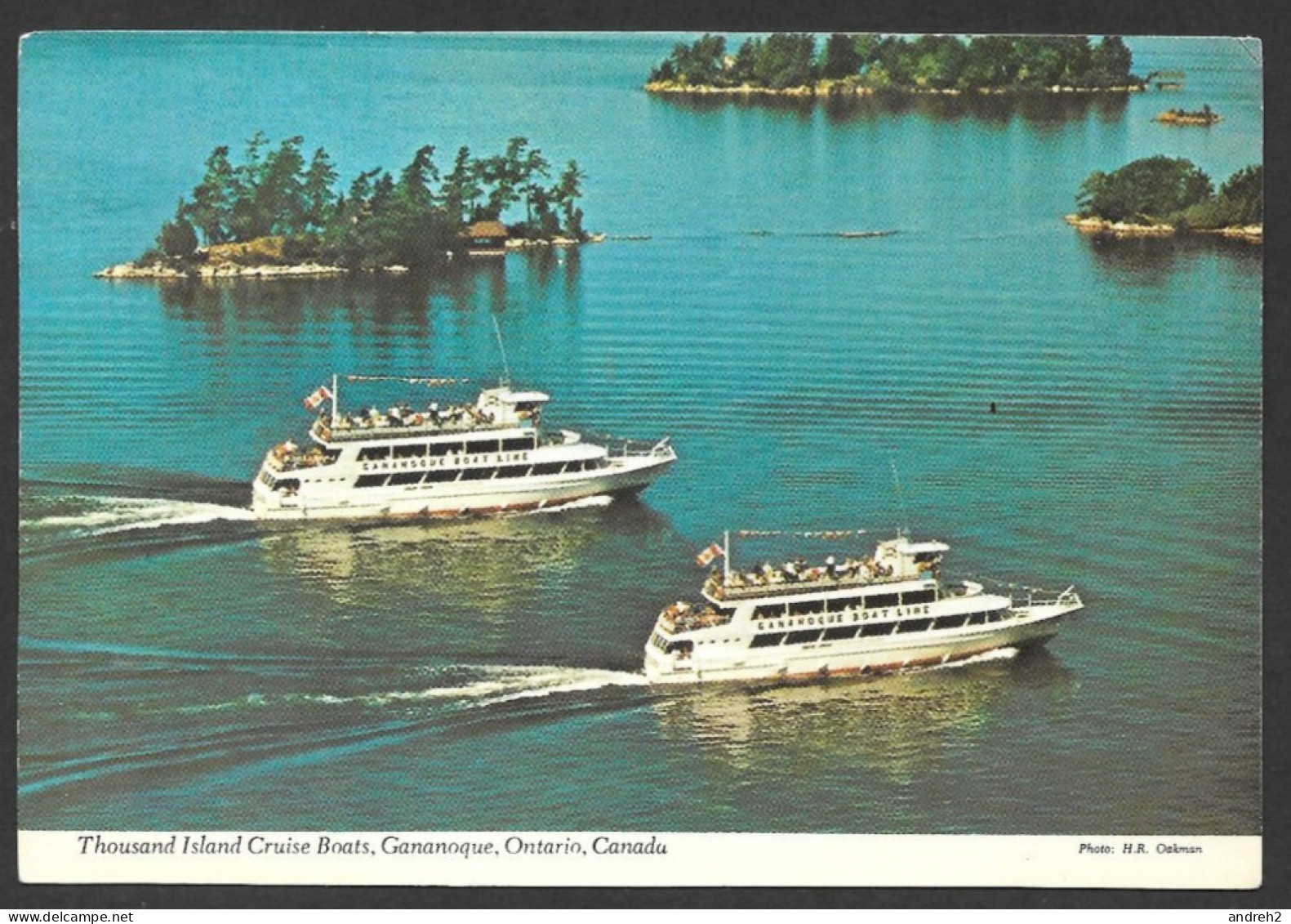 Thousand Islands  Ontario - Cruise Boats, Gananoque, Ontario Canada - Photo H.R. Oakman - No: 96224-C - Thousand Islands