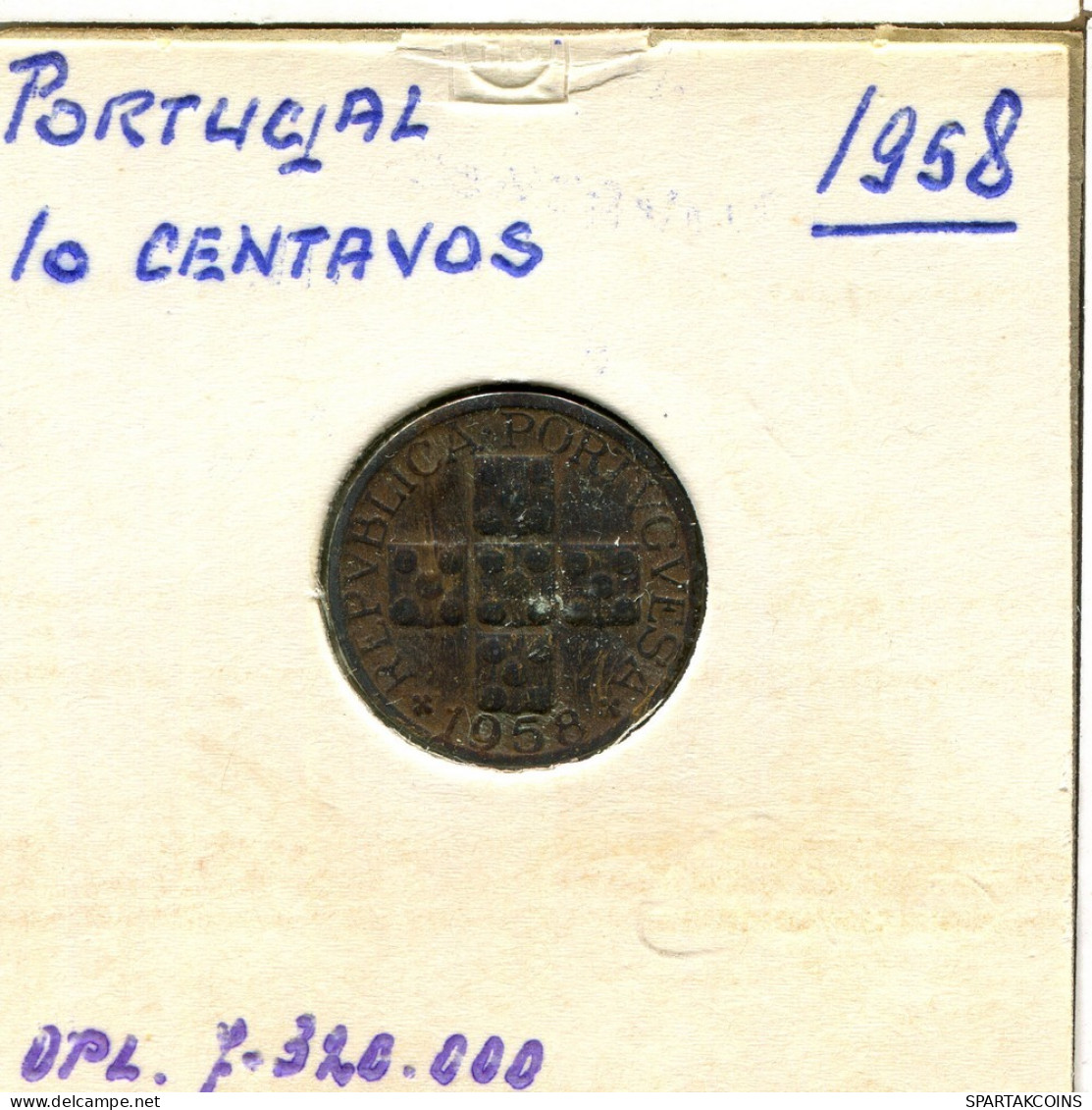 10 CENTAVOS 1958 PORTUGAL Pièce #AT263.F.A - Portugal