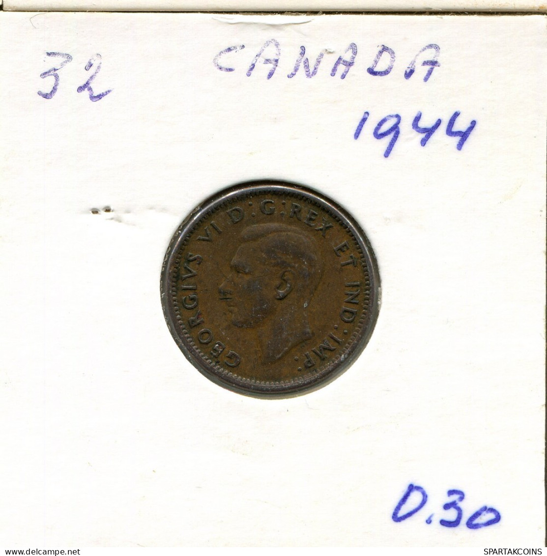 1 CENT 1944 CANADA Coin #AR436.U.A - Canada