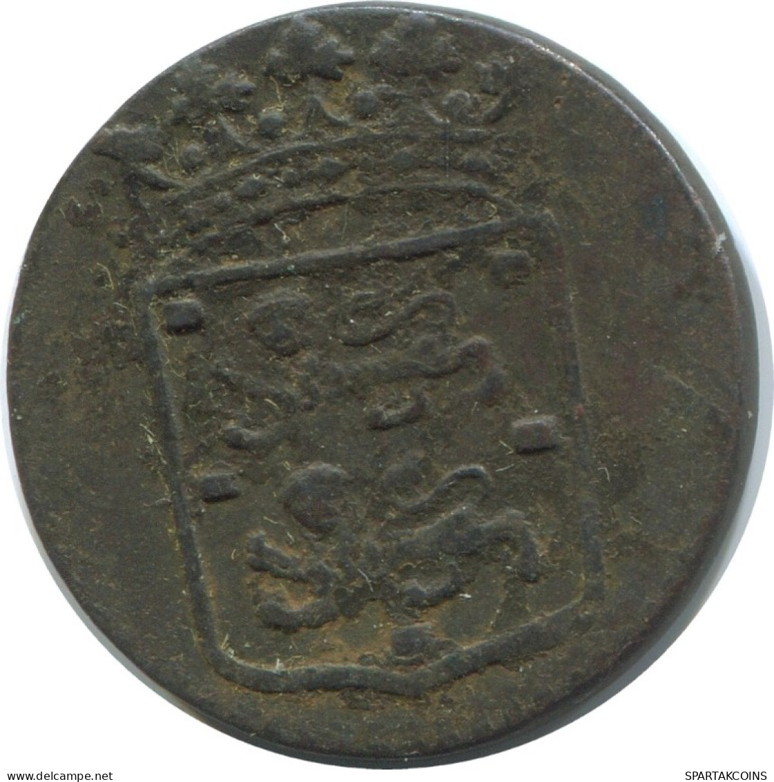 1780 WEST FRIESLAND VOC DUIT NETHERLANDS EAST INDIA COLONIAL PENNY #AE815.27.U.A - Indes Neerlandesas