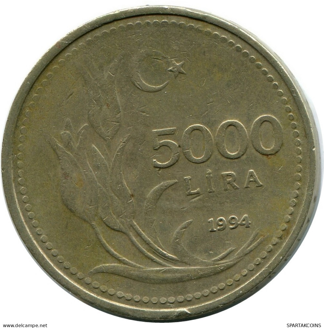 5000 LIRA 1994 TURQUIA TURKEY Moneda #AR252.E.A - Turkije