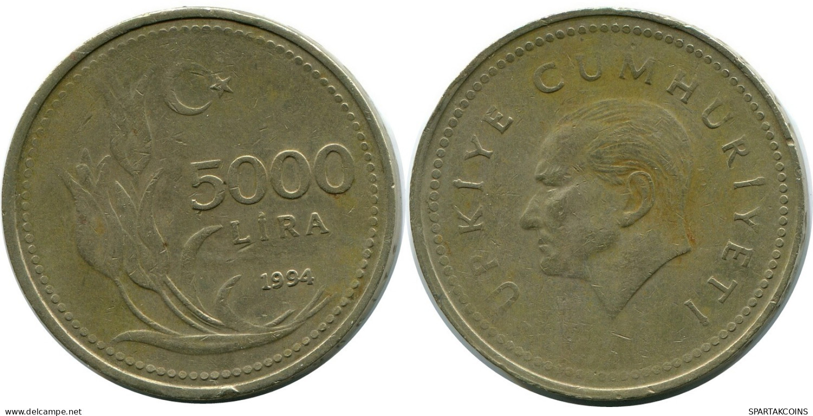 5000 LIRA 1994 TURQUIA TURKEY Moneda #AR252.E.A - Turquie