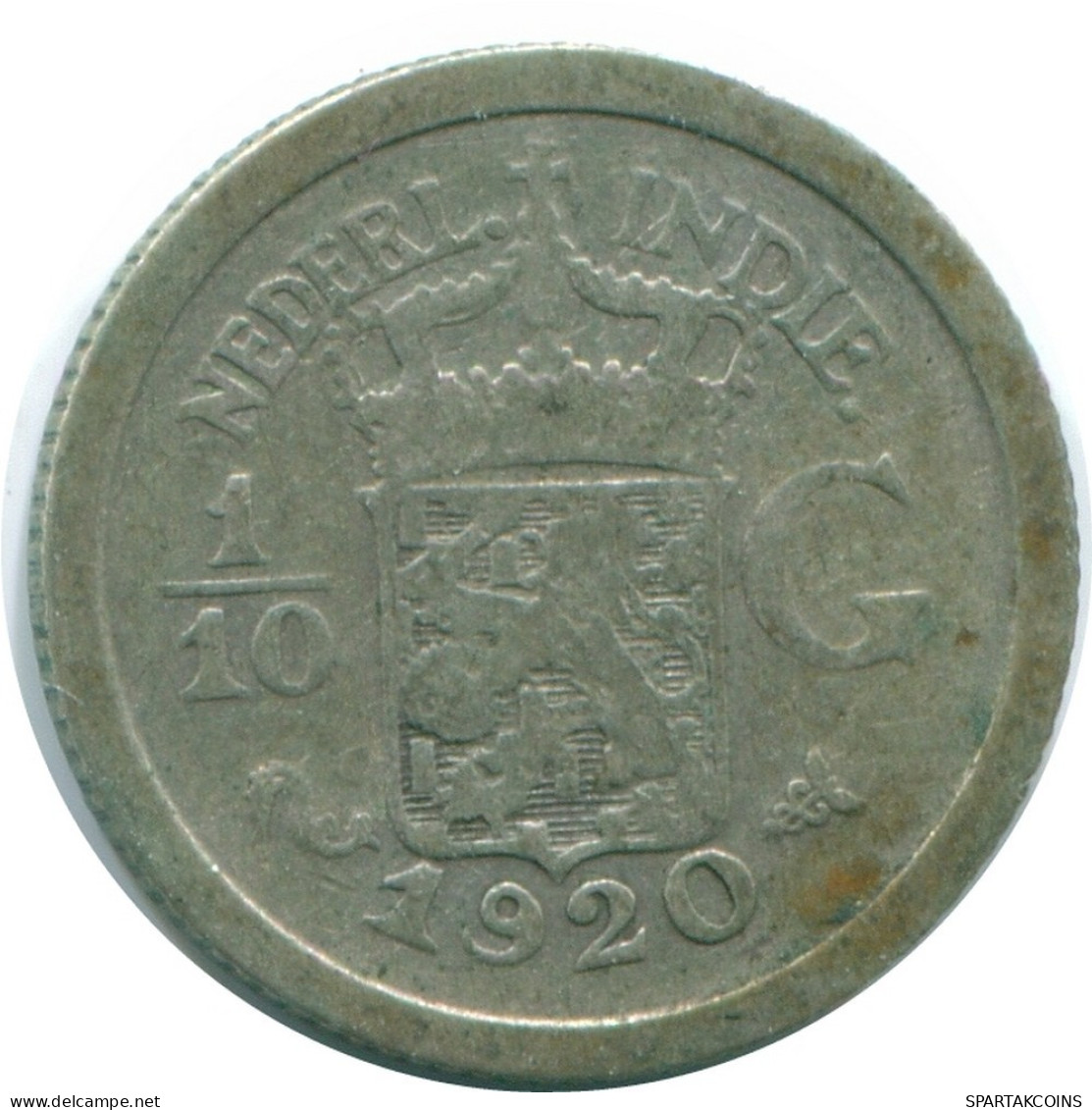 1/10 GULDEN 1920 NETHERLANDS EAST INDIES SILVER Colonial Coin #NL13364.3.U.A - Indes Néerlandaises
