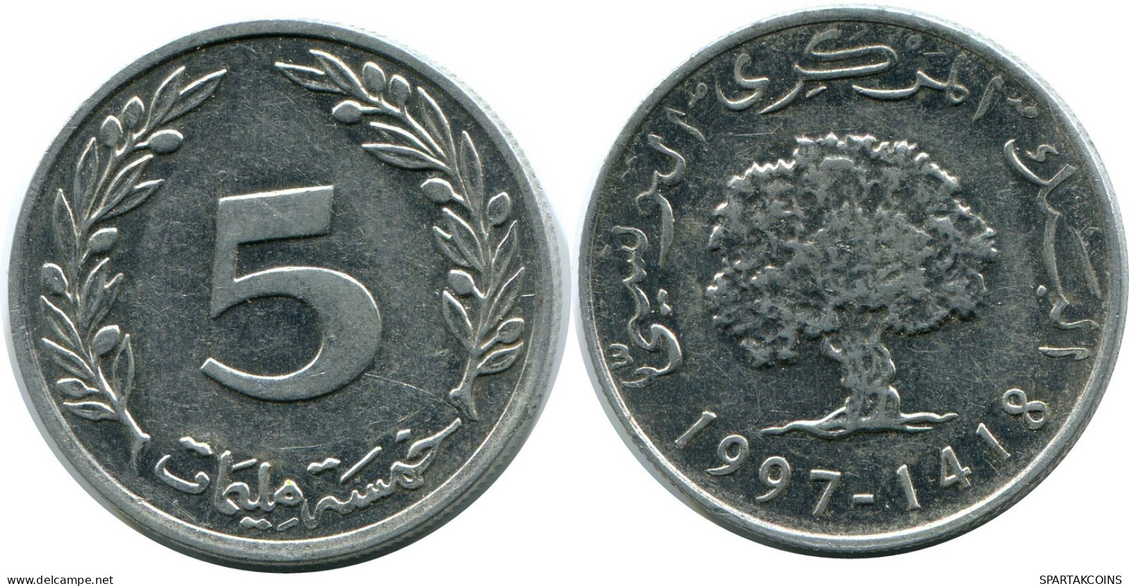 5 MILLIMES 1997 TÚNEZ TUNISIA Islámico Moneda #AP461.E.A - Tunesien