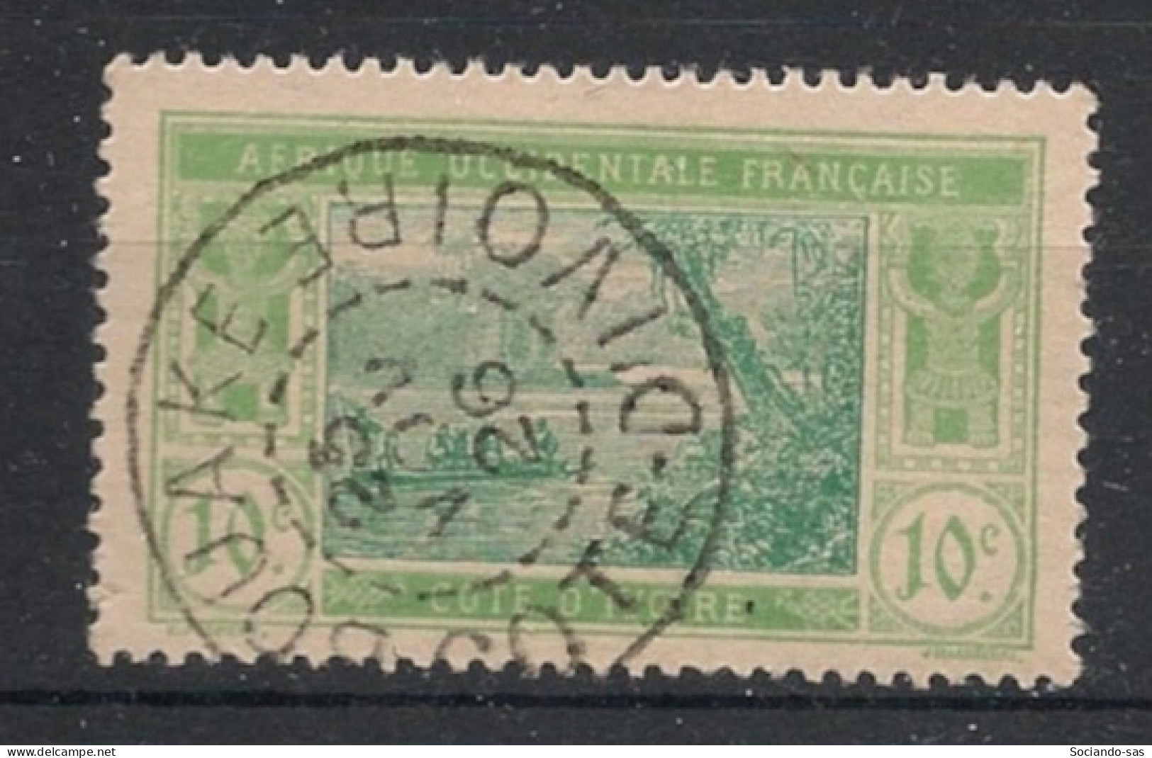 COTE D'IVOIRE - 1922-28 - N°YT. 63 - Lagune Ebrié 10c Vert-jaune - Oblitéré / Used - Gebraucht
