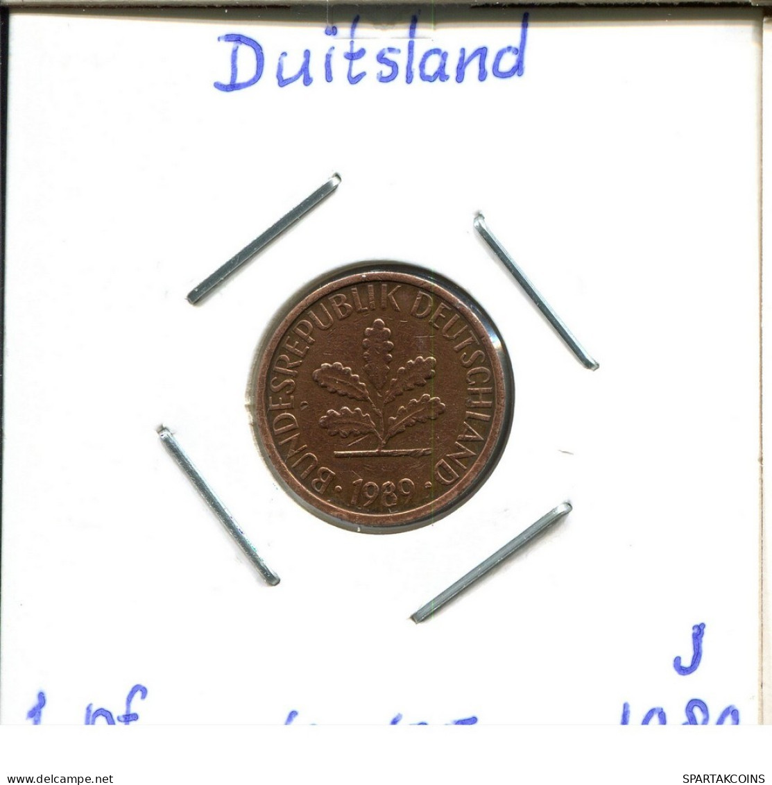 1 PFENNIG 1989 J WEST & UNIFIED GERMANY Coin #DC102.U.A - 1 Pfennig