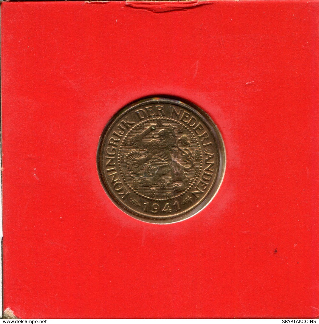 1 CENT 1941 NEERLANDÉS NETHERLANDS Moneda #AU563.E.A - 1 Cent