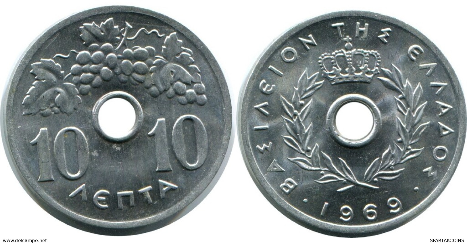 10 LEPTA 1969 GREECE Coin Constantine II #AH739.U.A - Griekenland