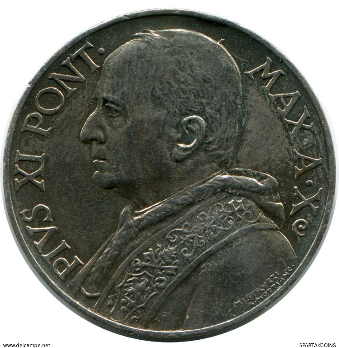 10 LIRE 1931 VATICAN Coin Pius XI (1922-1939) Silver #AH307.16.U.A - Vaticaanstad