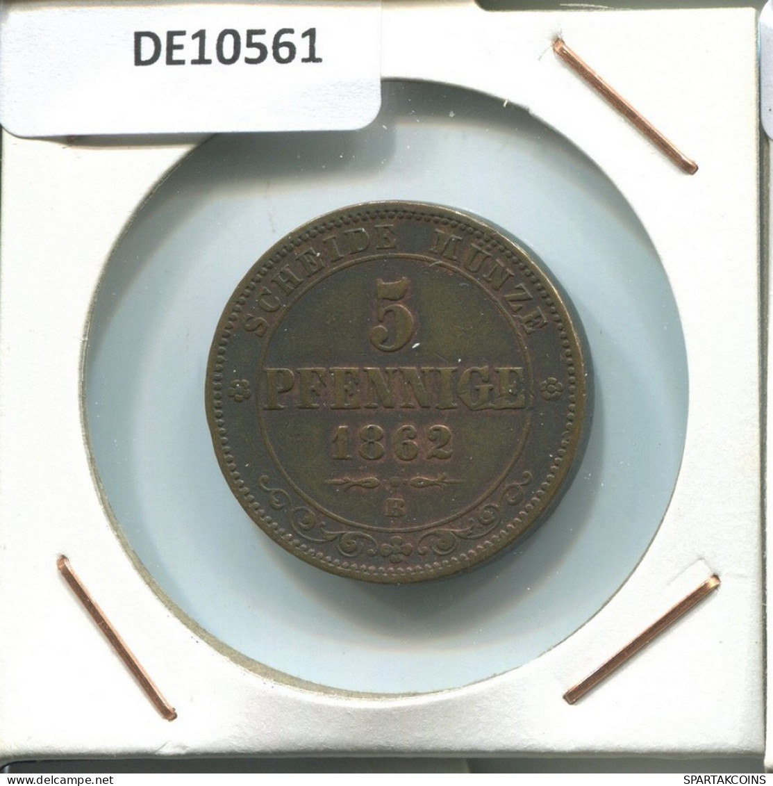 SAXONY 5 PFENNIG 1862 B Hannover German States #DE10561.13.F.A - Andere & Zonder Classificatie