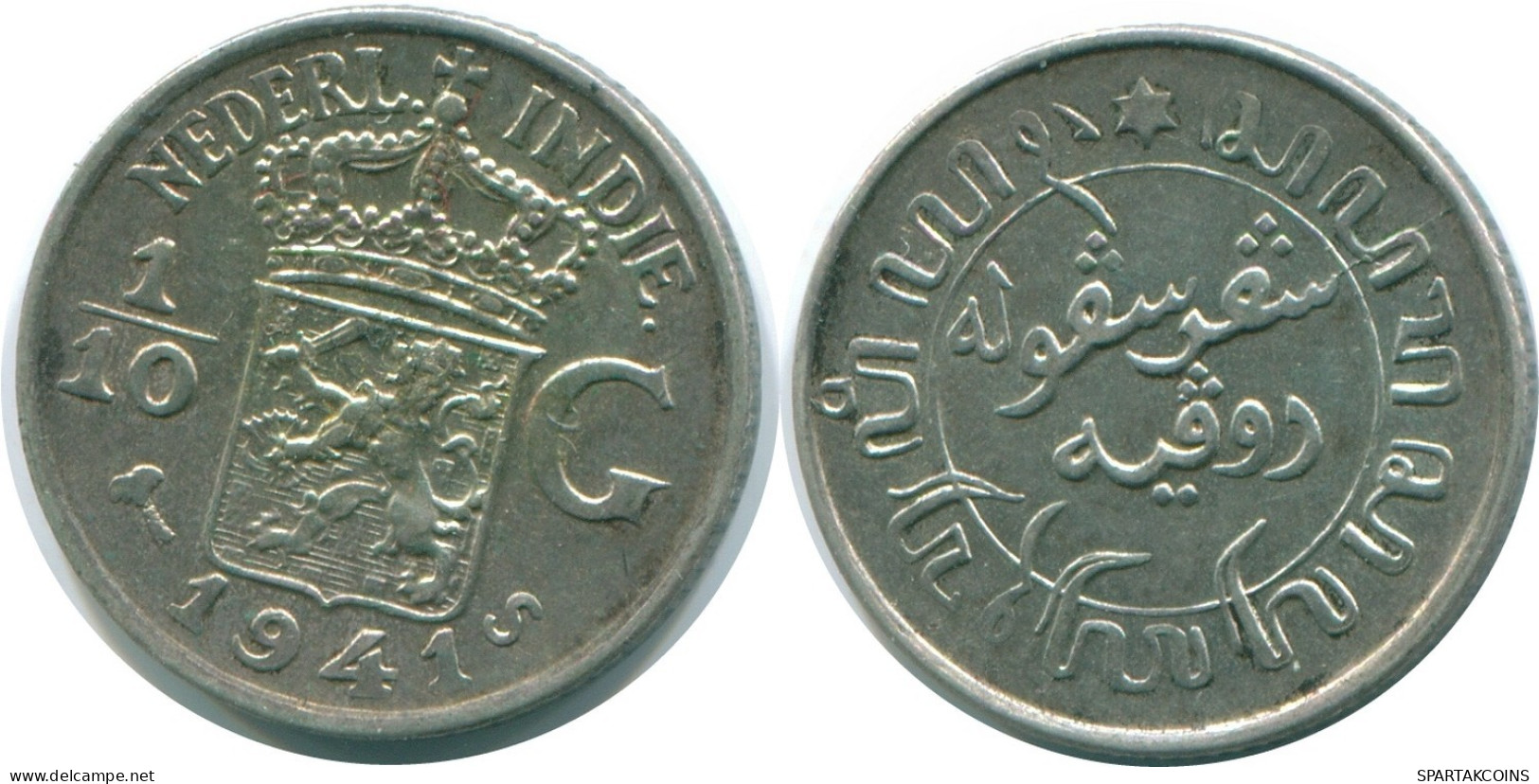 1/10 GULDEN 1941 S NIEDERLANDE OSTINDIEN SILBER Koloniale Münze #NL13837.3.D.A - Niederländisch-Indien