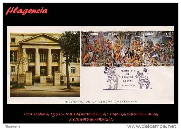 AMERICA. COLOMBIA SPD-FDC. 1978 MILENARIO DE LA LENGUA CASTELLANA. DON QUIJOTE - Colombia