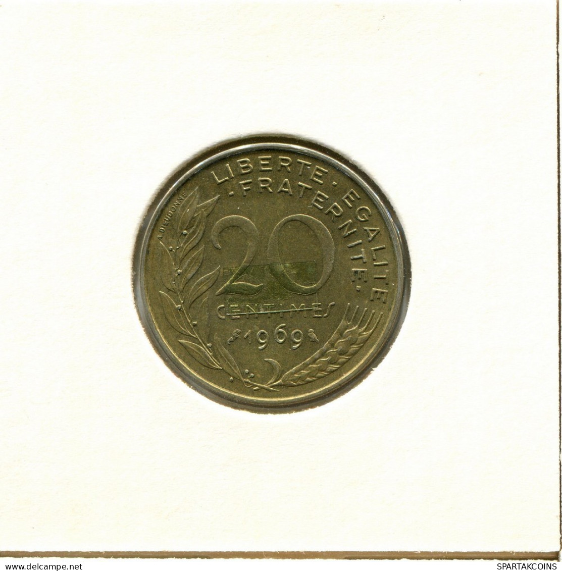 20 CENTIMES 1969 FRANCIA FRANCE Moneda #BB485.E.A - 20 Centimes