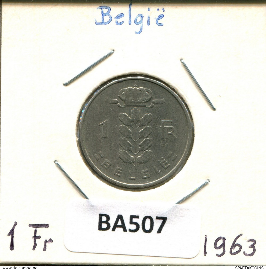 1 FRANC 1963 DUTCH Text BELGIEN BELGIUM Münze #BA507.D.A - 1 Franc