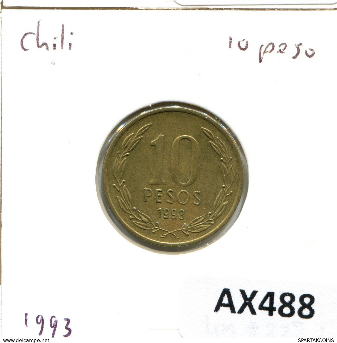 10 PESOS 1993 CHILE Coin #AX488.U.A - Chile