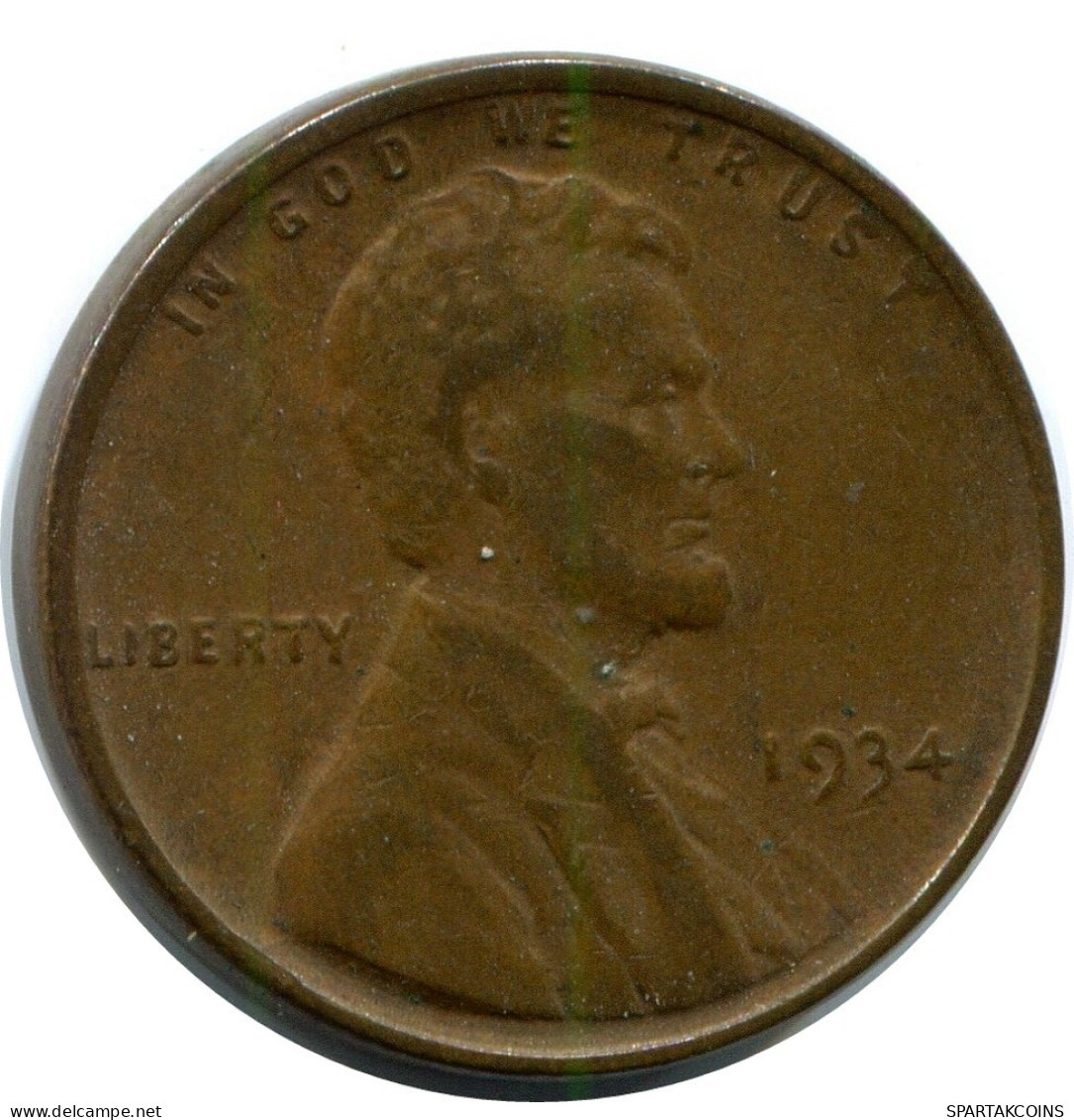 1 CENT 1934 USA Moneda #AZ280.E.A - 1909-1958: Lincoln, Wheat Ears Reverse