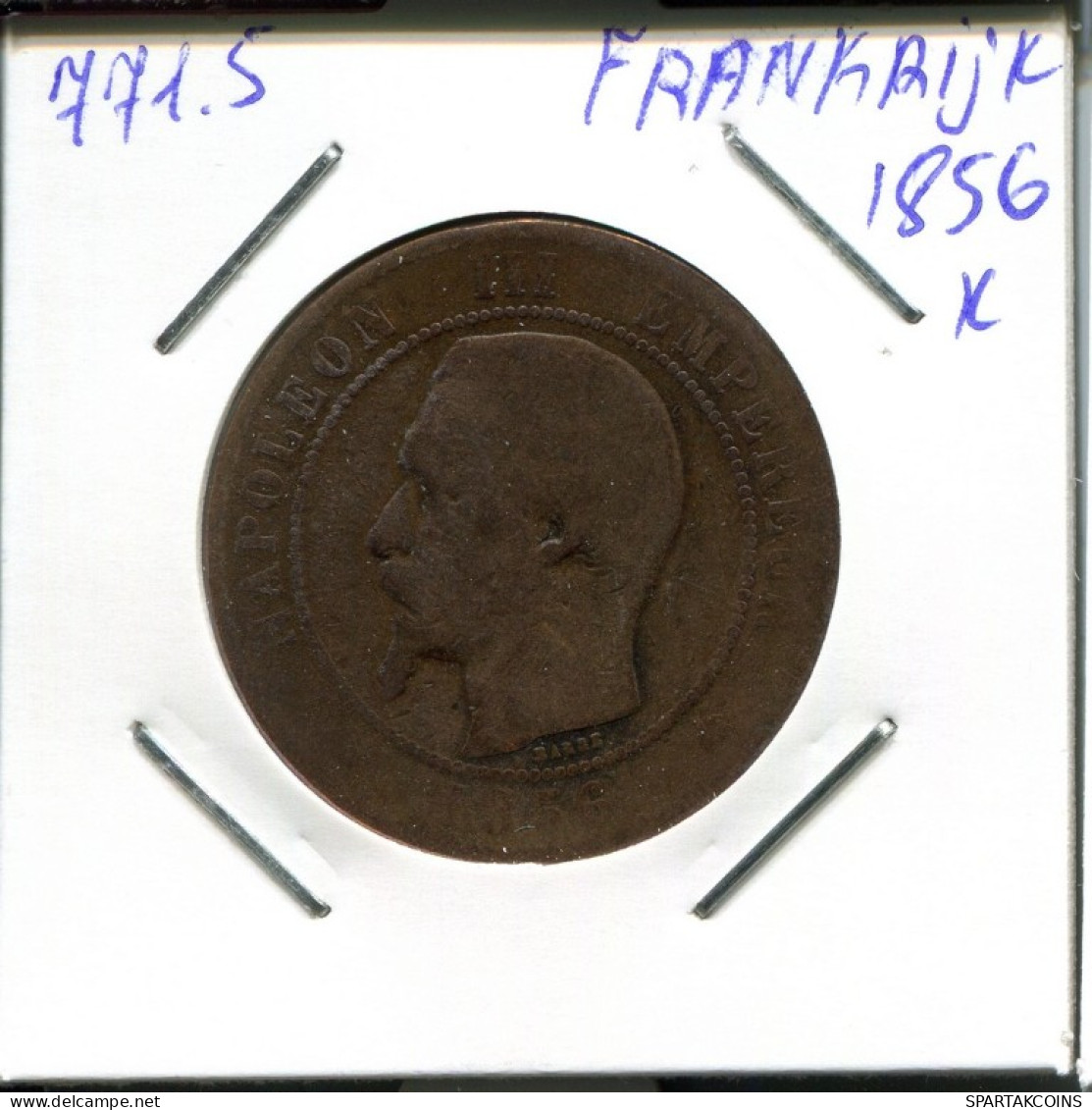10 CENTIMES 1856 K FRANCIA FRANCE Napoleon III Moneda #AN059.E.A - 10 Centimes