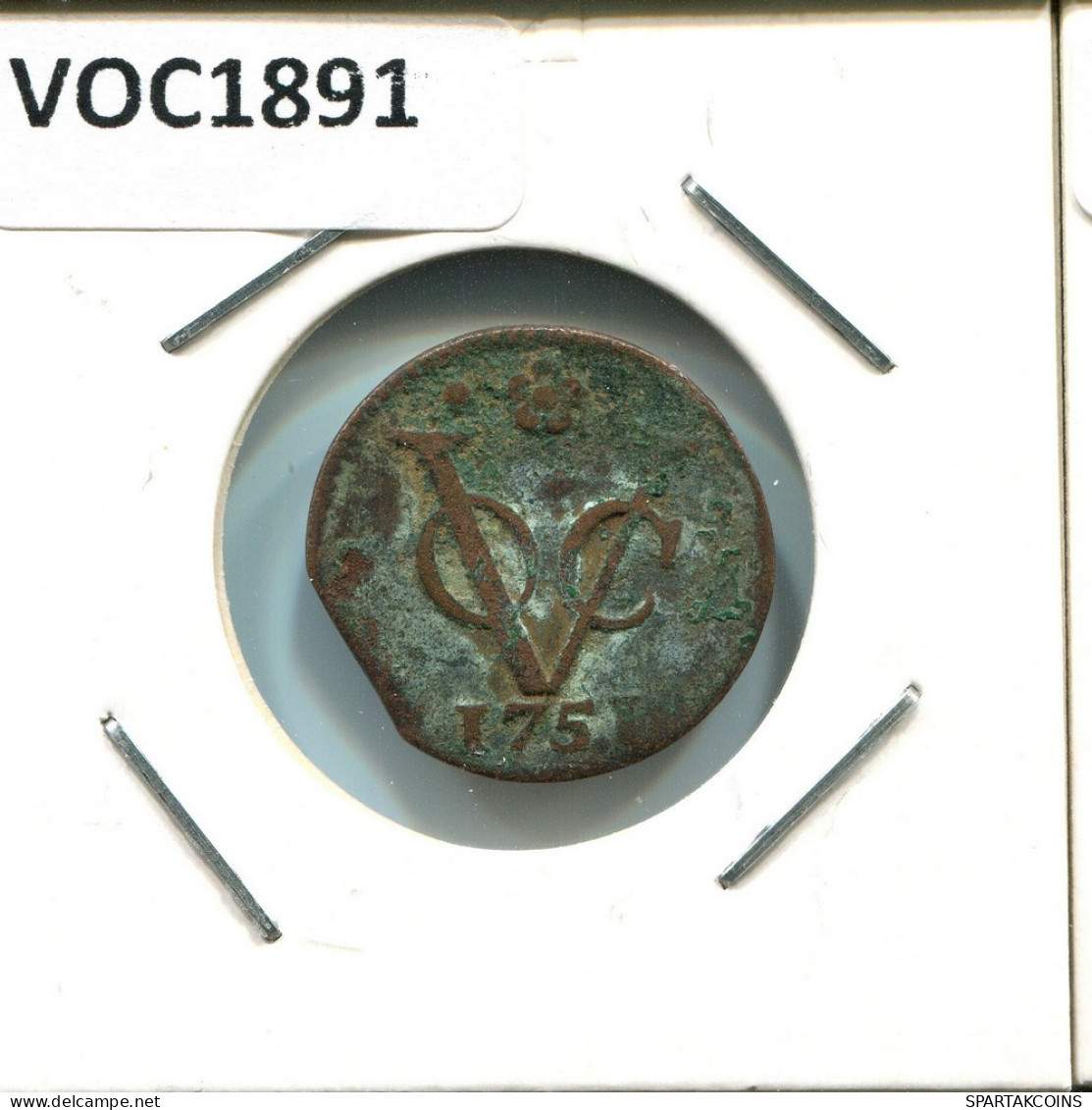 1751 HOLLAND VOC DUIT IINDES NÉERLANDAIS NETHERLANDS NEW YORK COLONIAL PENNY #VOC1891.10.F.A - Dutch East Indies