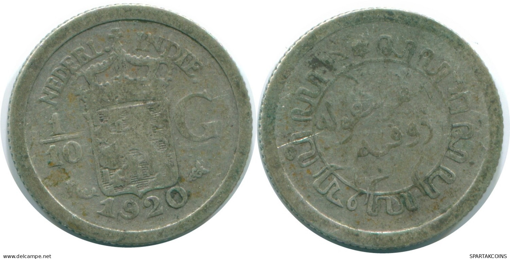 1/10 GULDEN 1920 NETHERLANDS EAST INDIES SILVER Colonial Coin #NL13355.3.U.A - Niederländisch-Indien