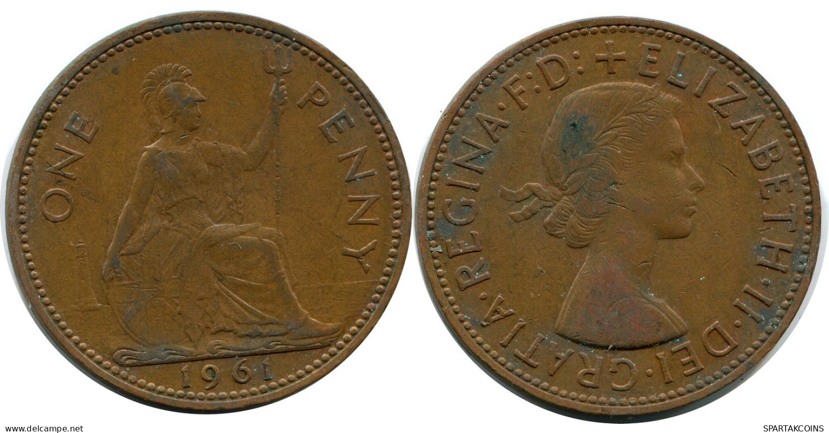 PENNY 1961 UK GREAT BRITAIN Coin #AZ839.U.A - D. 1 Penny
