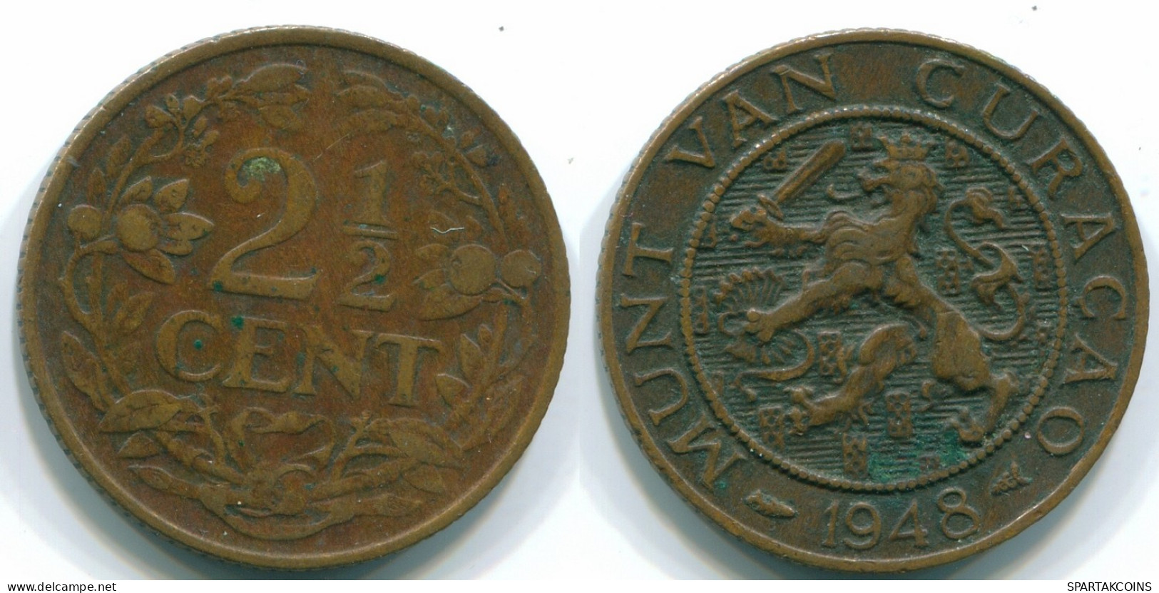 2 1/2 CENT 1948 CURACAO NEERLANDÉS NETHERLANDS Bronze Colonial Moneda #S10122.E.A - Curaçao