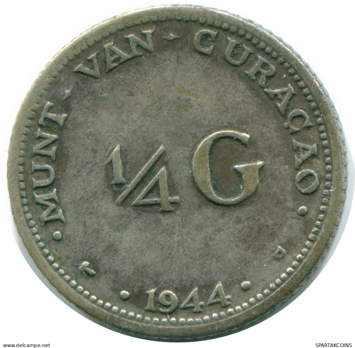 1/4 GULDEN 1944 CURACAO NÉERLANDAIS NETHERLANDS ARGENT Colonial Pièce #NL10581.4.F.A - Curaçao