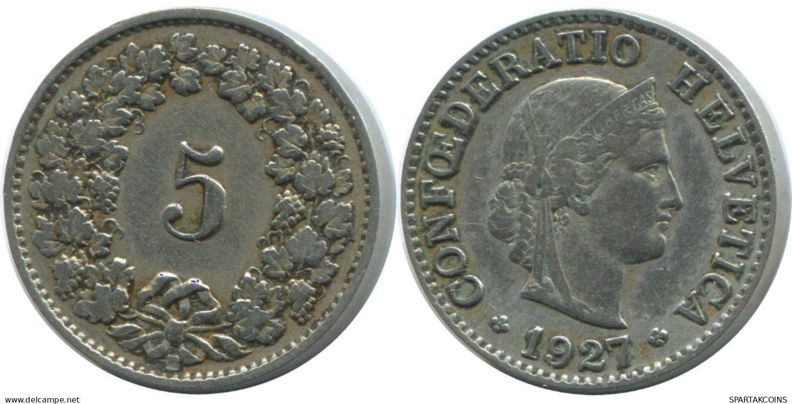 5 RAPPEN 1927 B SUIZA SWITZERLAND Moneda HELVETIA #AD926.2.E.A - Sonstige & Ohne Zuordnung
