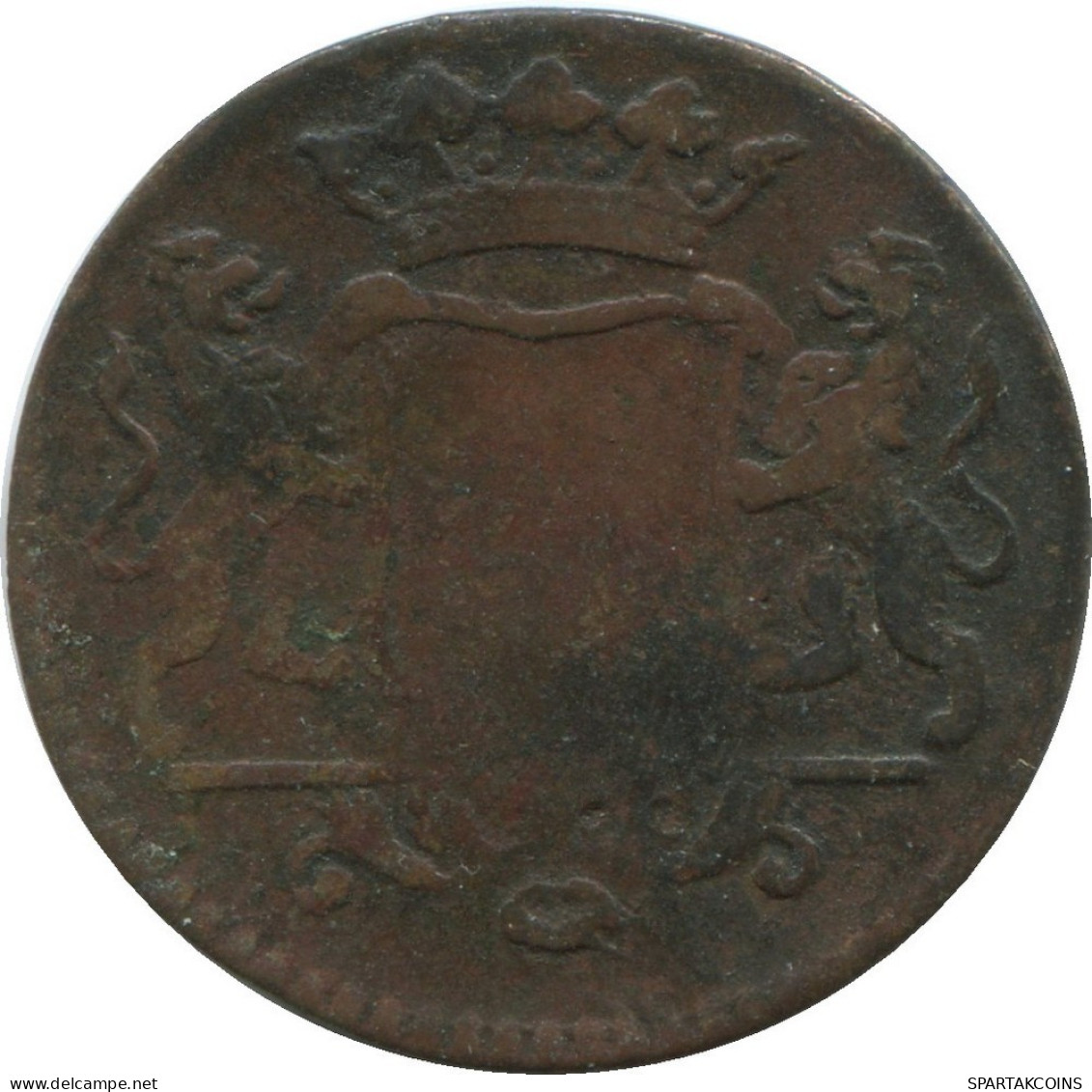 1755 UTRECHT VOC DUIT NIEDERLANDE OSTINDIEN NY COLONIAL PENNY #VOC1065.8.D.A - Dutch East Indies