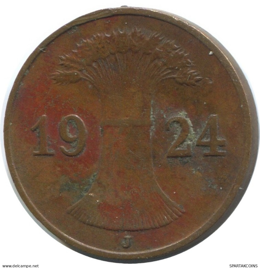 1 REICHSPFENNIG 1924 J ALLEMAGNE Pièce GERMANY #AD436.9.F.A - 1 Renten- & 1 Reichspfennig