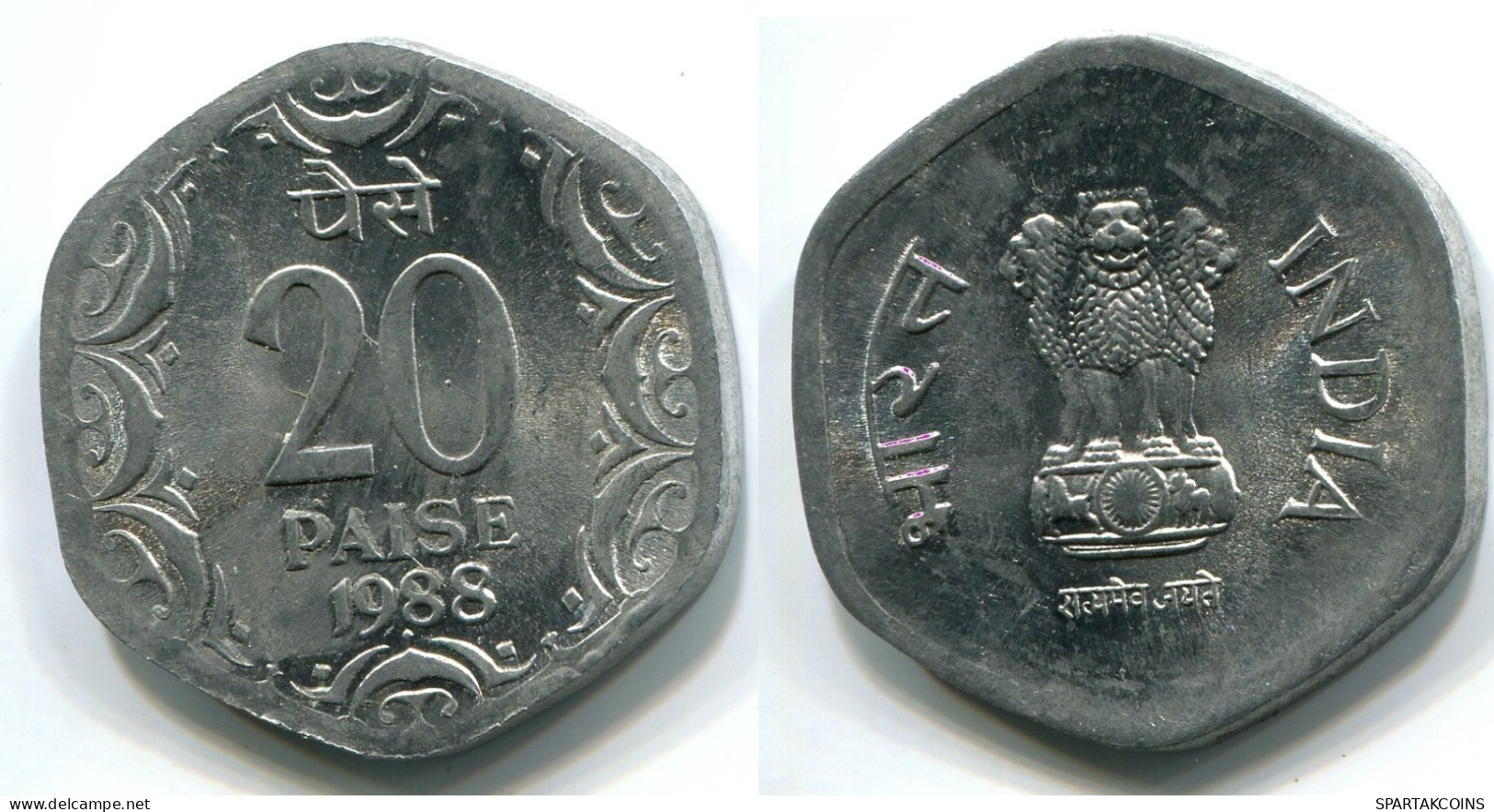20 PAISE 1988 INDIA UNC Moneda #W10804.E.A - Inde