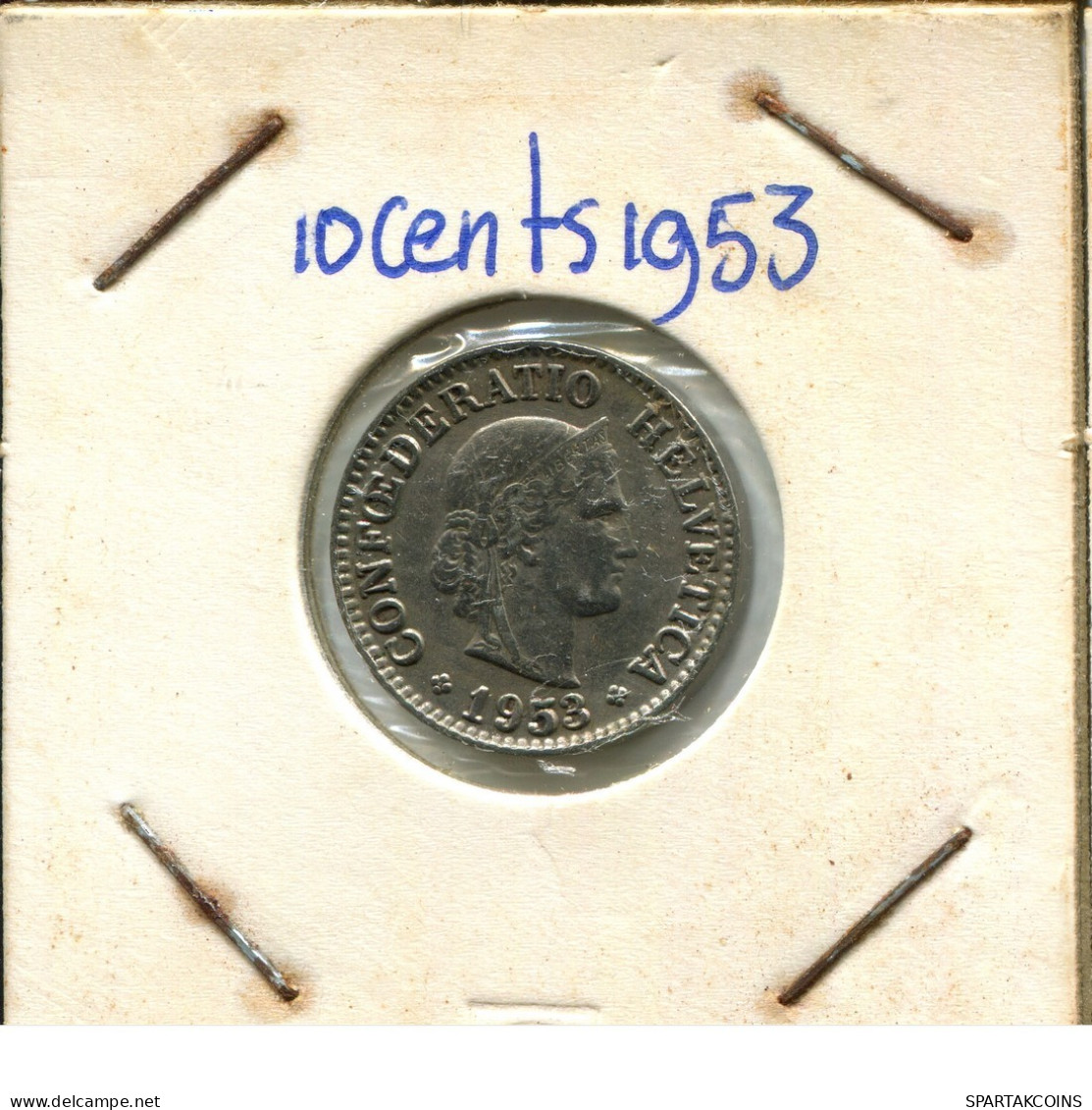 10 RAPPEN 1953 B SUISSE SWITZERLAND Pièce #AX954.3.F.A - Andere & Zonder Classificatie