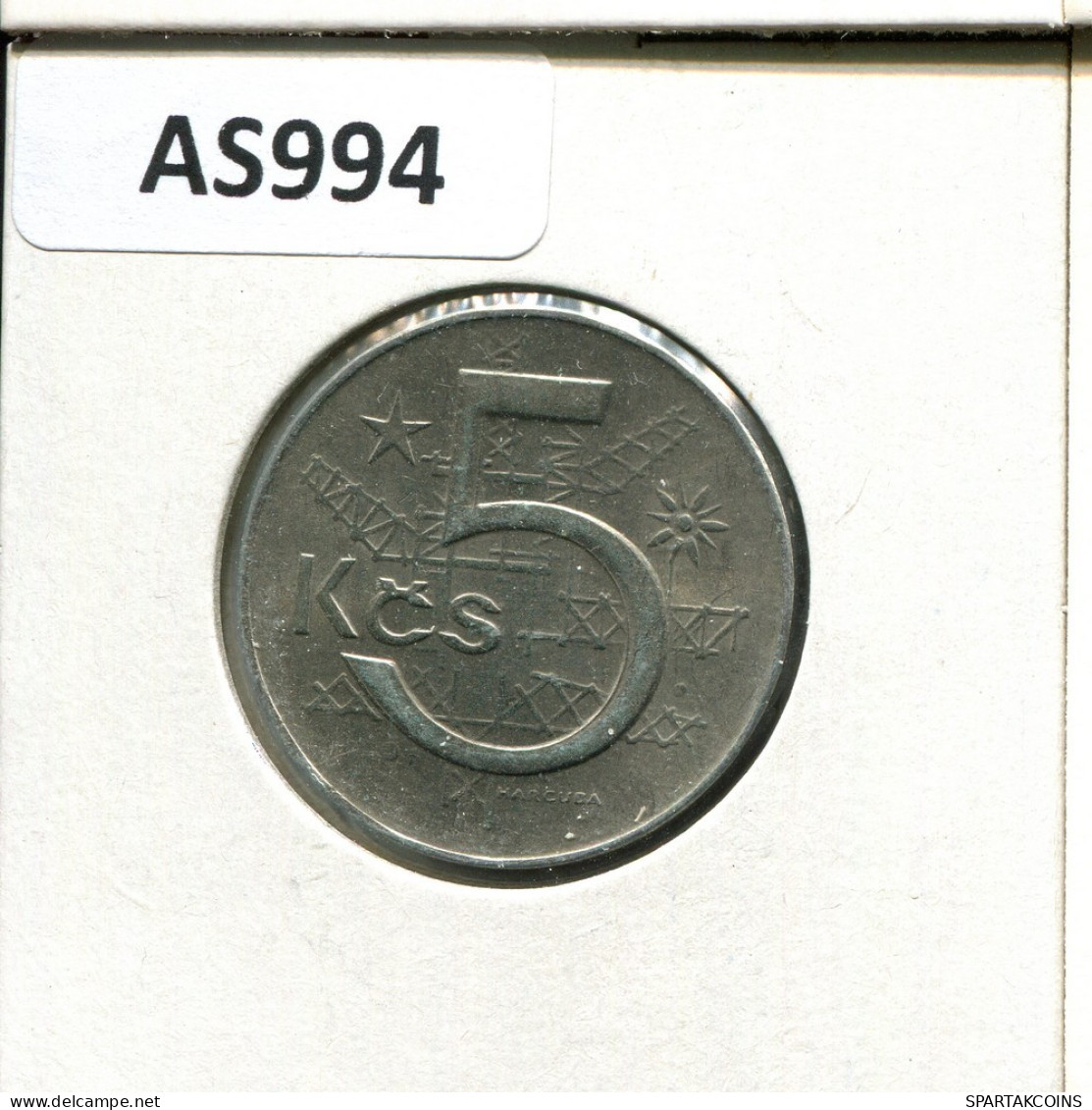 5 KORUN 1990 CHECOSLOVAQUIA CZECHOESLOVAQUIA SLOVAKIA Moneda #AS994.E.A - Cecoslovacchia