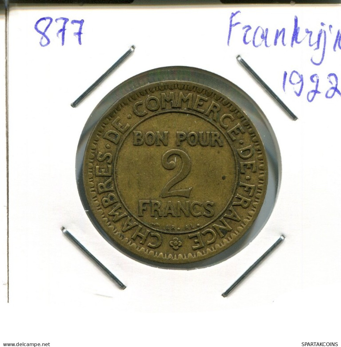 2 FRANCS 1922 FRANCE Pièce Française #AN332.F.A - 2 Francs