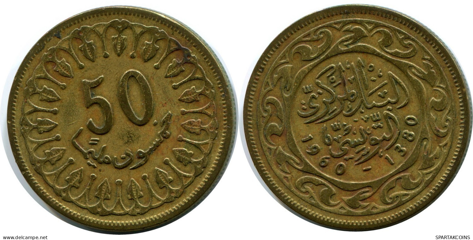 50 MILLIMES 1960 TUNESIEN TUNISIA Münze #AR041.D.A - Túnez