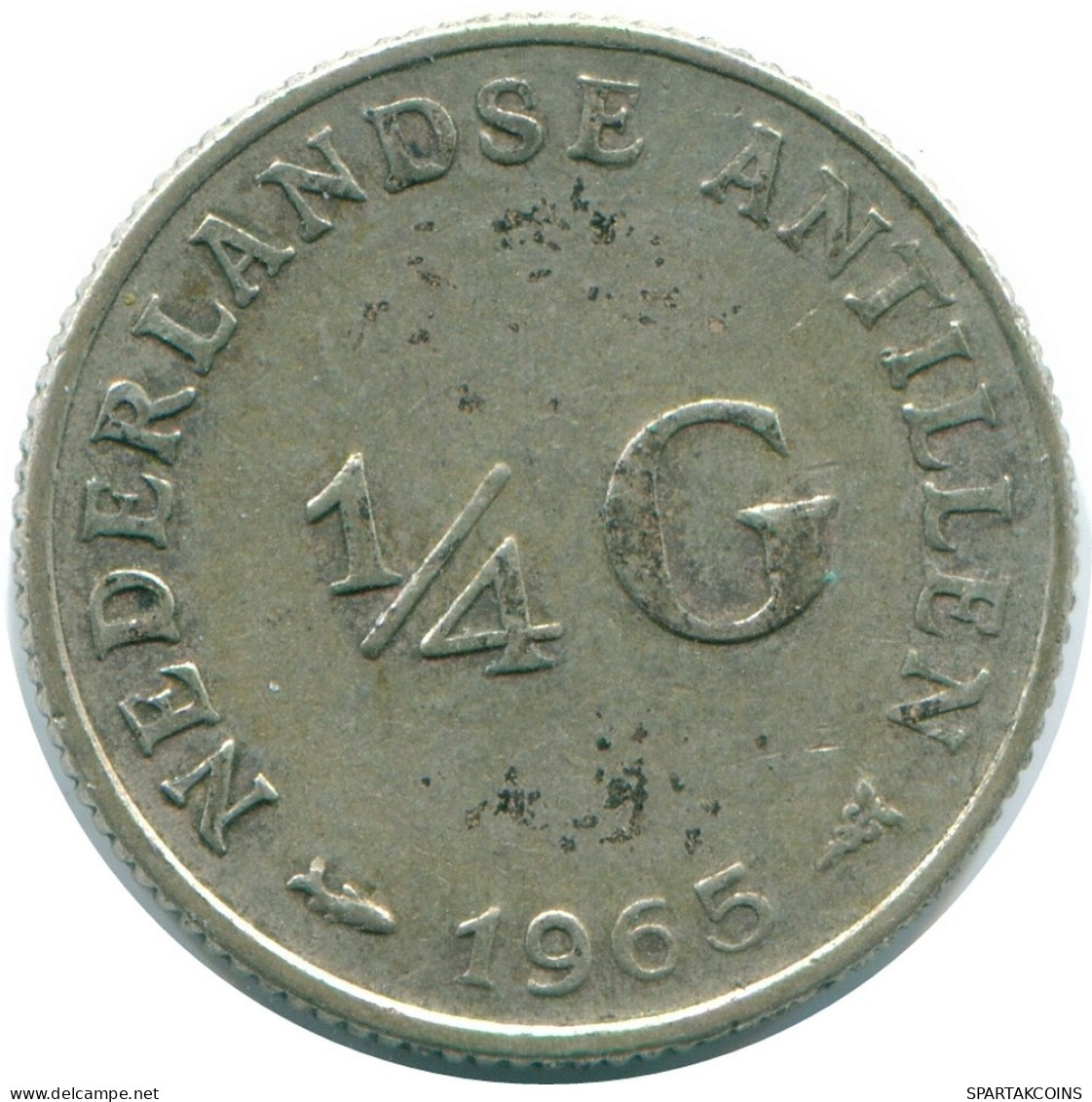 1/4 GULDEN 1965 ANTILLAS NEERLANDESAS PLATA Colonial Moneda #NL11383.4.E.A - Antilles Néerlandaises