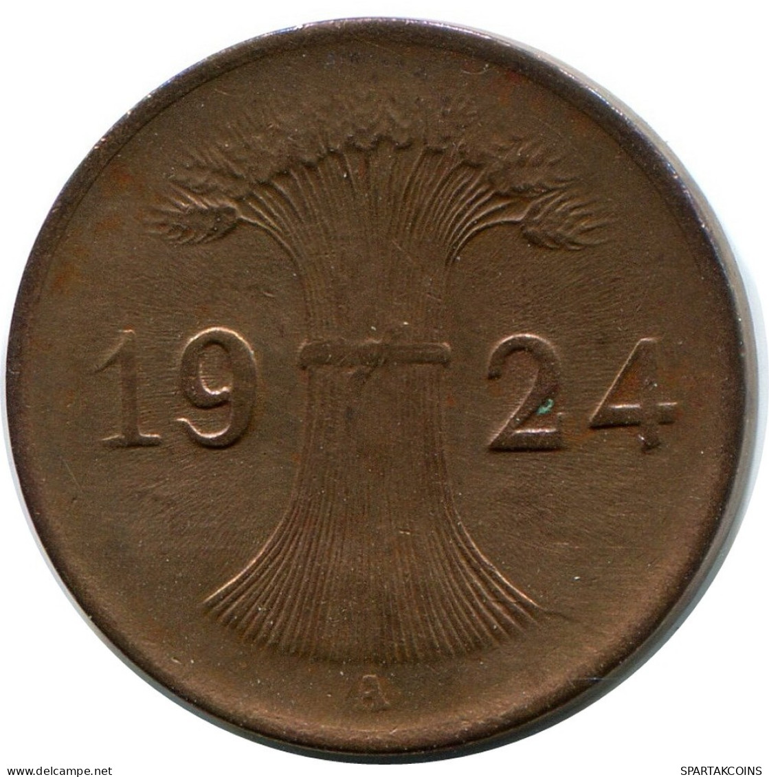 1 RENTENPFENNIG 1924 A DEUTSCHLAND Münze GERMANY #DB770.D.A - 1 Renten- & 1 Reichspfennig